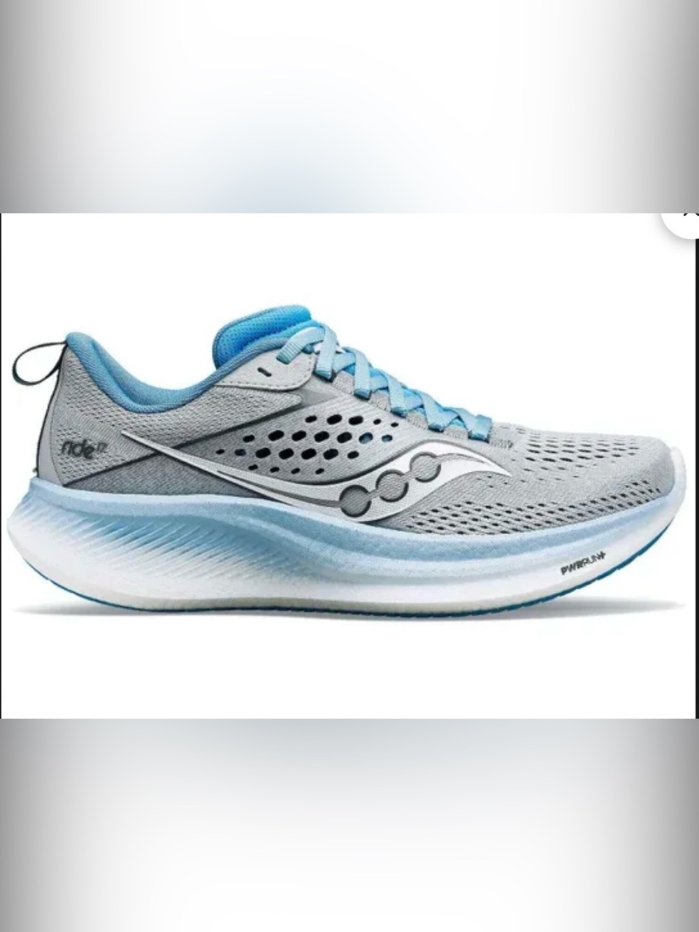 Saucony RIDE 17 Women Light Blue Running Shoe Cushioned Support Sneakers Sz 6.5